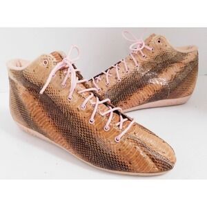 Vintage 1980 Snakers Python High-Top Sneakers Sz 7.5 VTG Exotic Pink Snake‎ Skin
